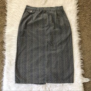 Vintage Vivaldi blue pencil skirt, size 18